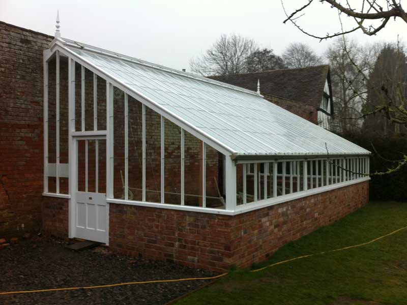 Foster & Pearson Lean-to design Glasshouse with box gutter