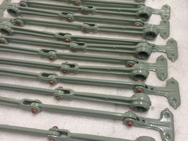 Completed batch of ventilator linkages
